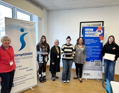 Foundation - Students Receiving their Highlands College Foundation Soroptimist International Jersey STEM Bursaries