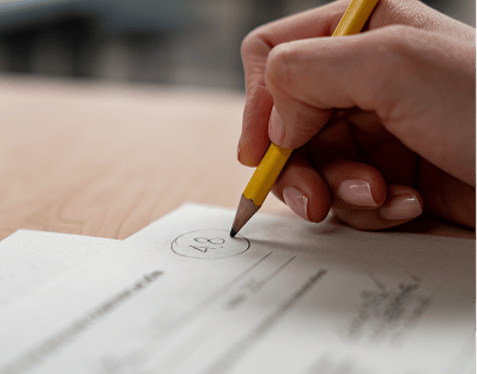 Exams - Writing Marks in the Corner of the Paper